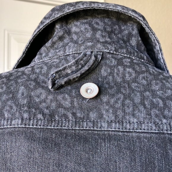 Denim Jacket- Black and Leopard - Picture 5 of 13